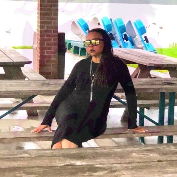 Back Open Sweater Dress- BLA… - Picture 3 of 8